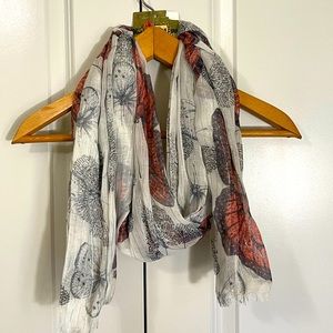 Ladies wrap around scarf with butterflies